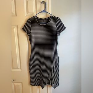 The Limited Navy Blue and White Striped Dress